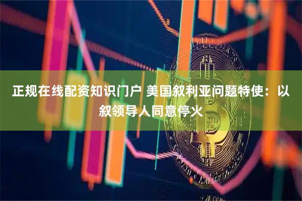 正规在线配资知识门户 美国叙利亚问题特使：以叙领导人同意停火